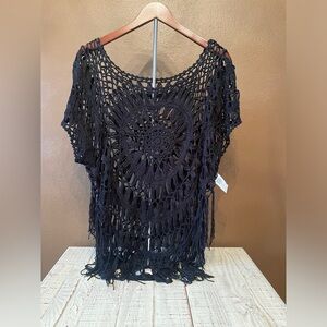 SHEIN Black Crochet Blouse